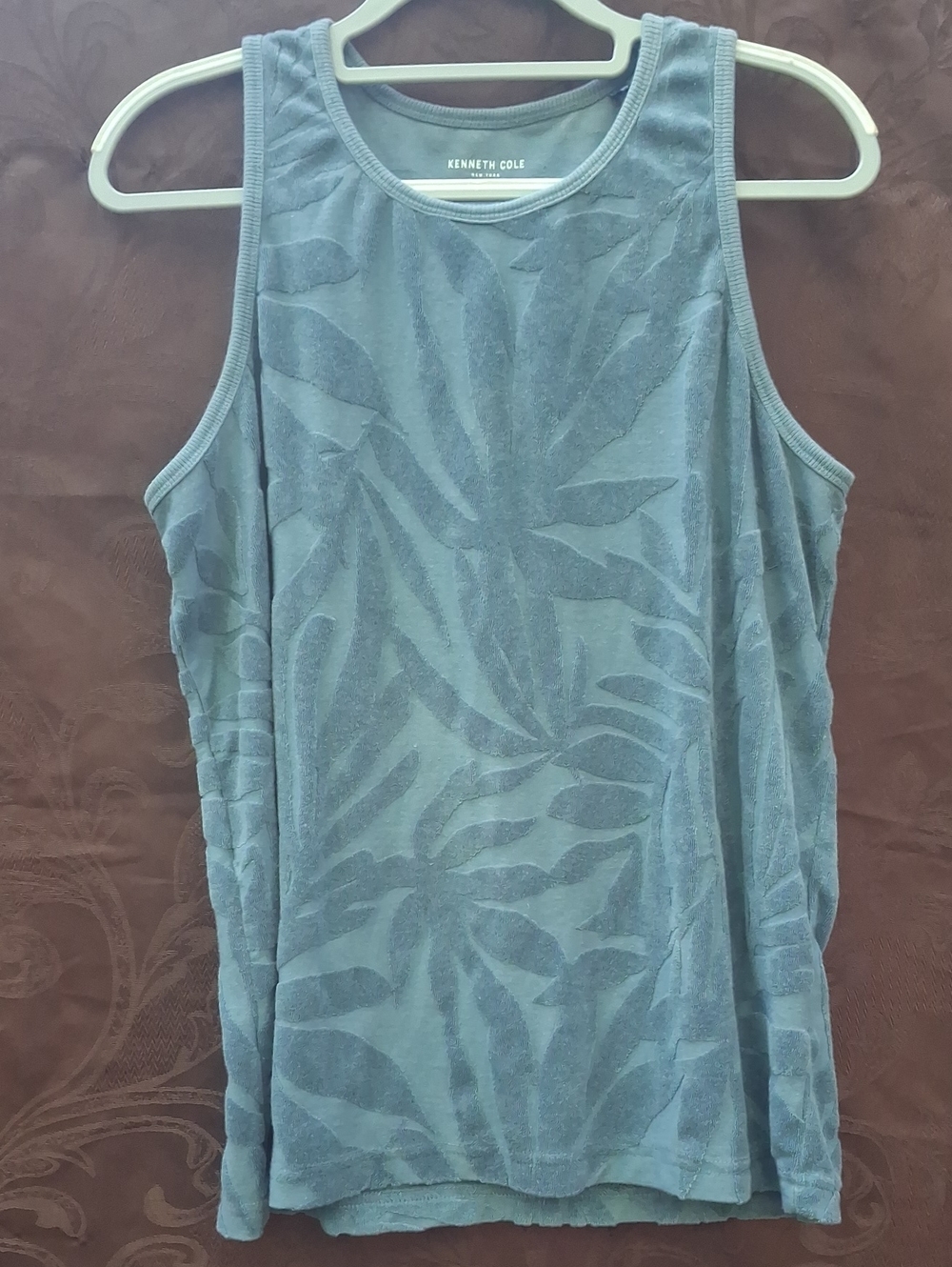 Kenneth Cole Teal "The Terry-cloth Tank" Textured Tank Top MENS Sz. Small